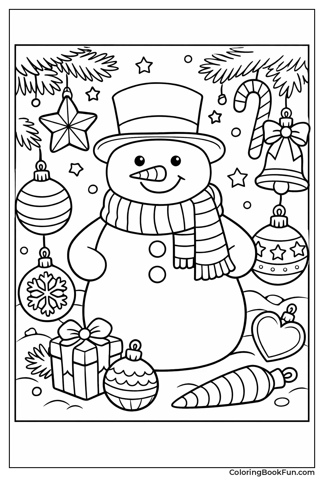 Snowman with Scarf and Hat
