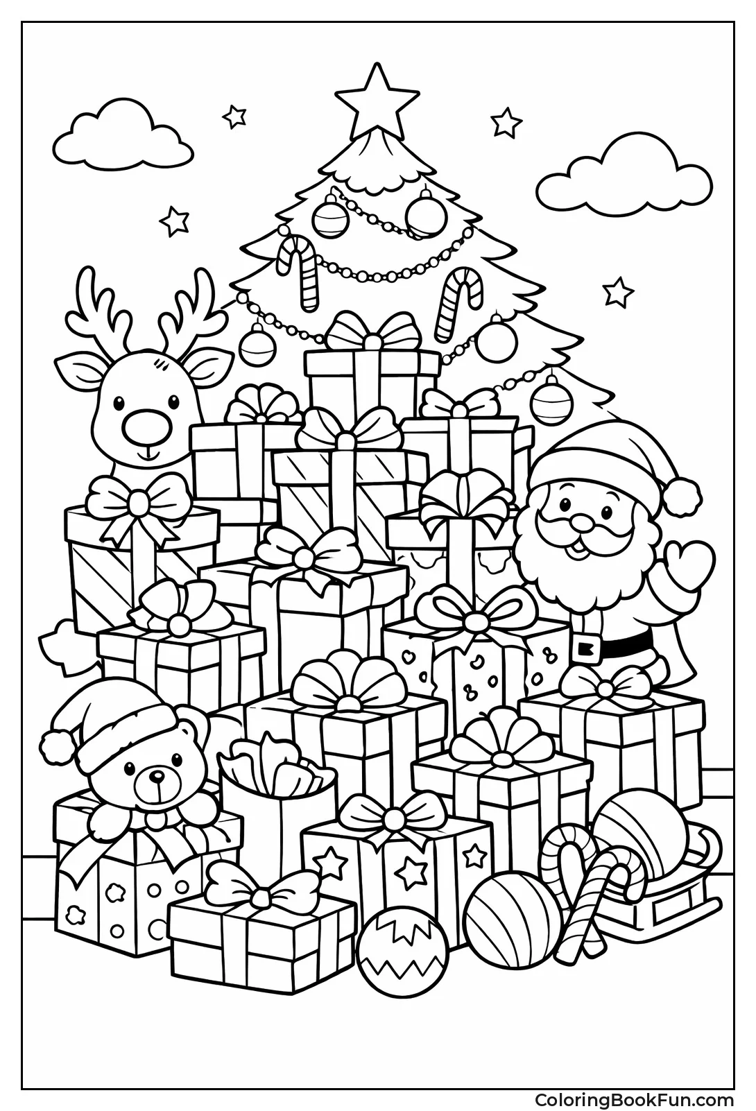 Presents Stack under Tree