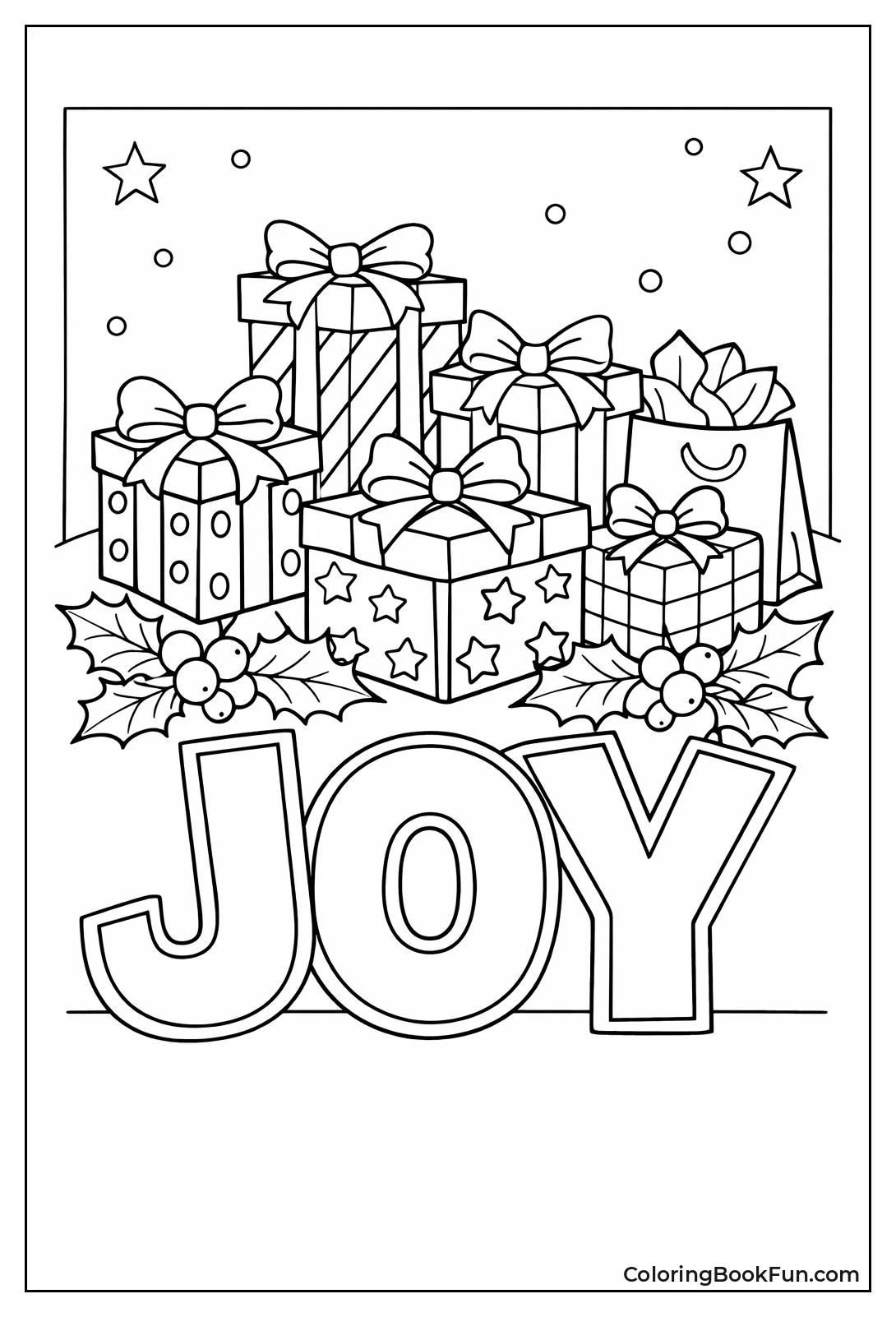 Stacked Gifts with Holly