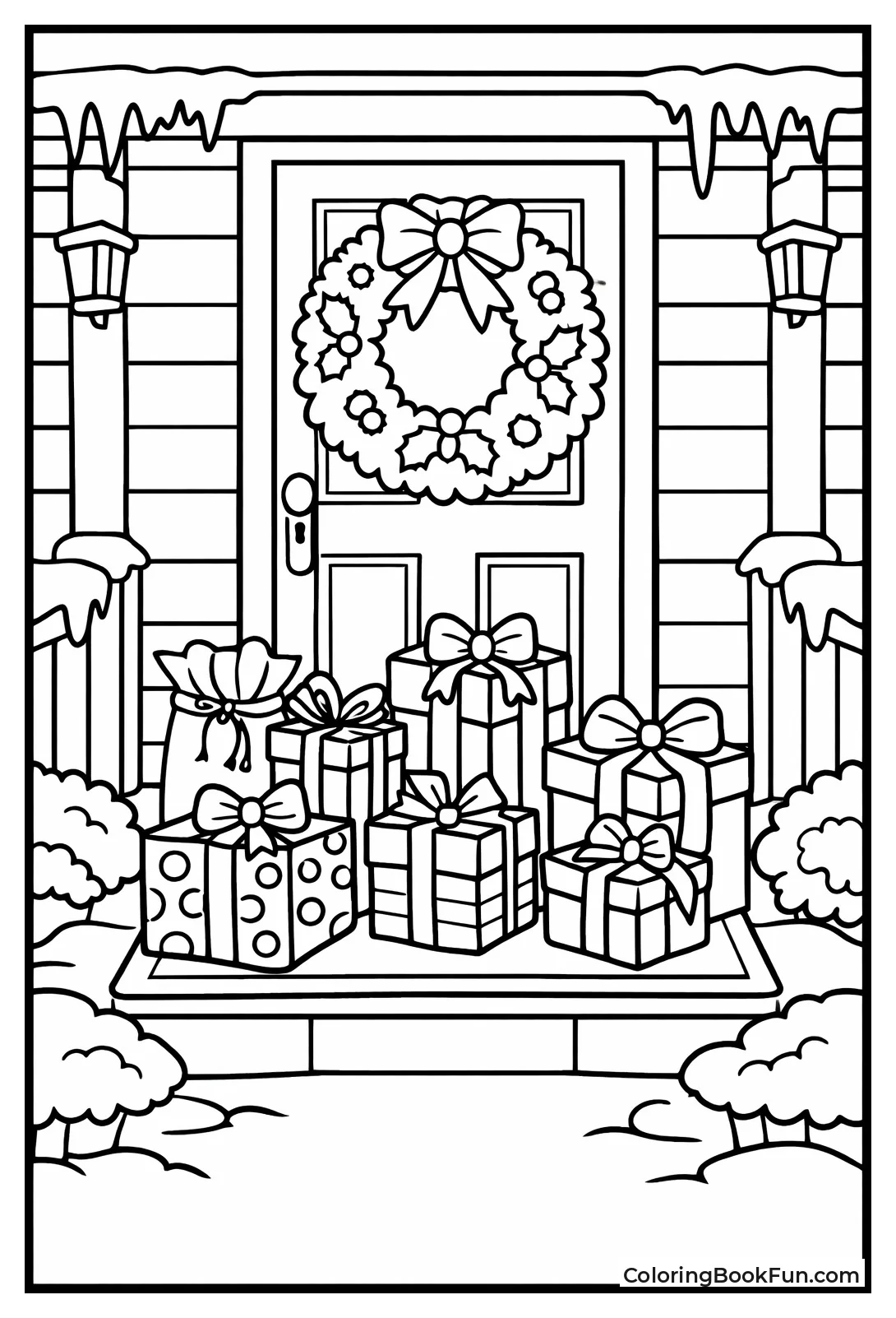 Packages on Snowy Porch