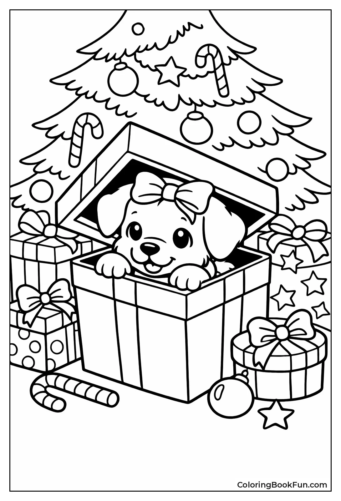 Puppy Peeks from Gift