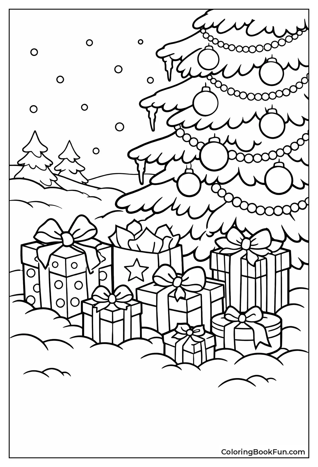 Snowy Pile under Tree