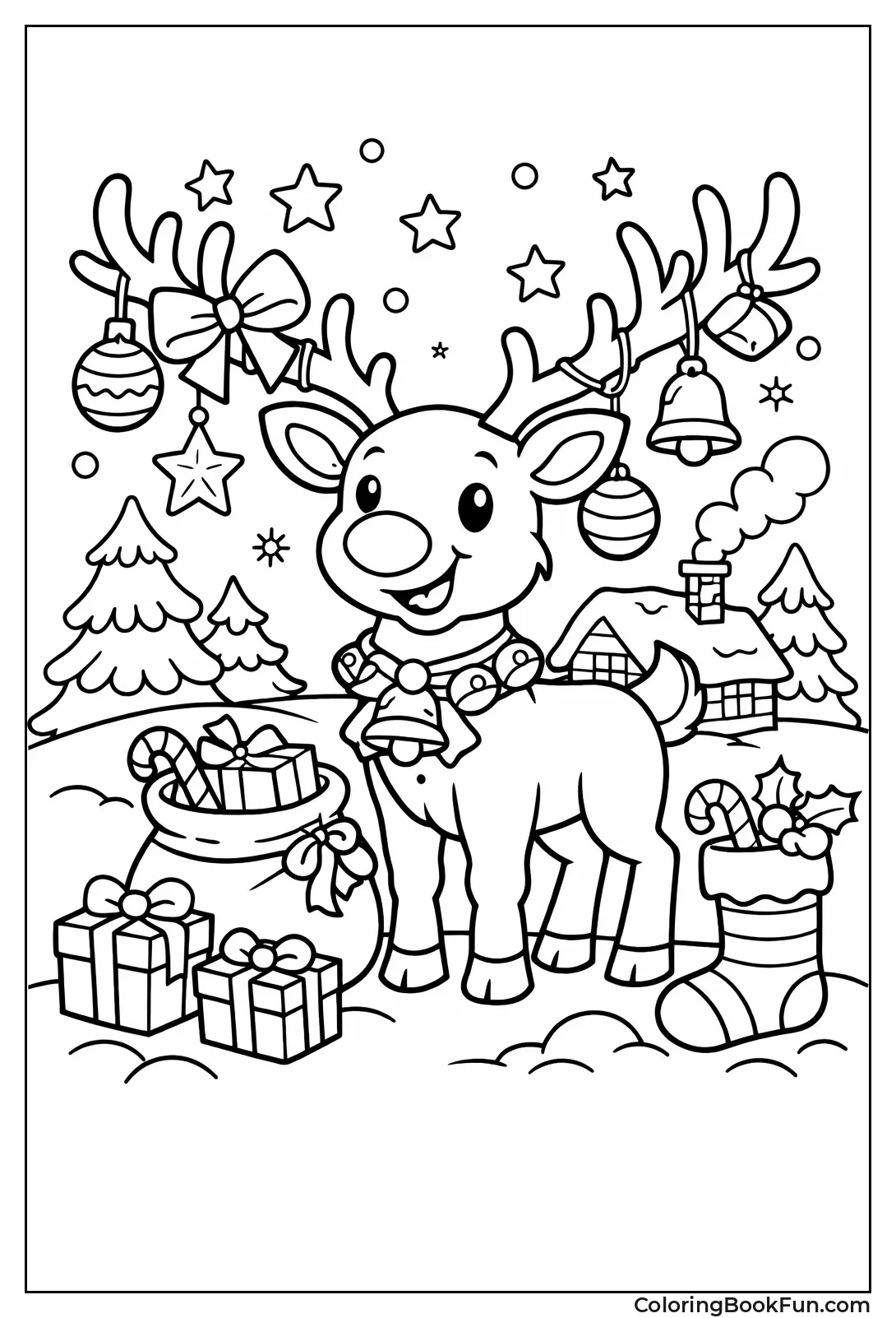 Christmas Reindeer with Bells