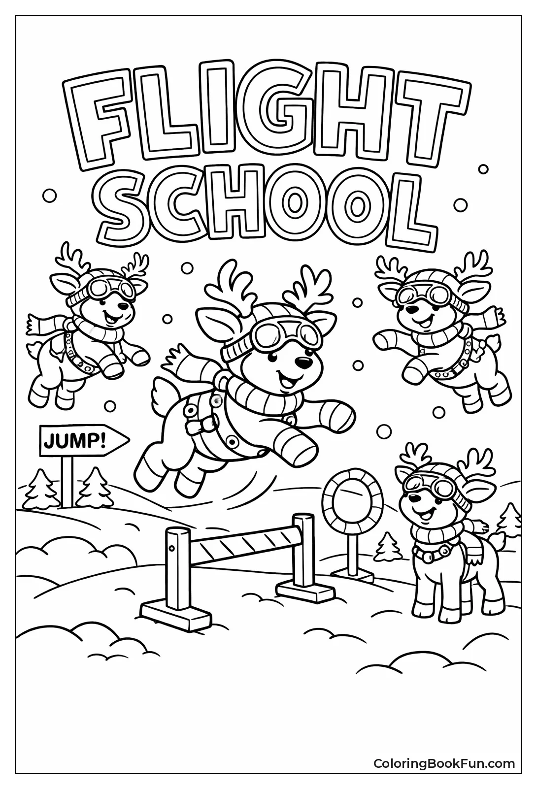 Young Reindeer Practicing Flight