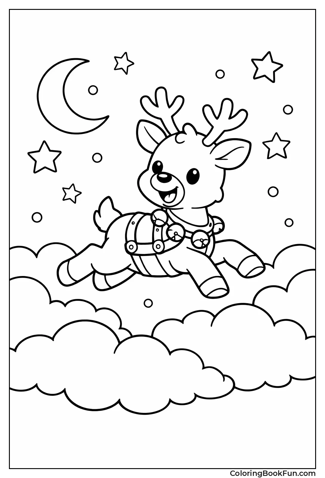 Reindeer Jumps over Clouds