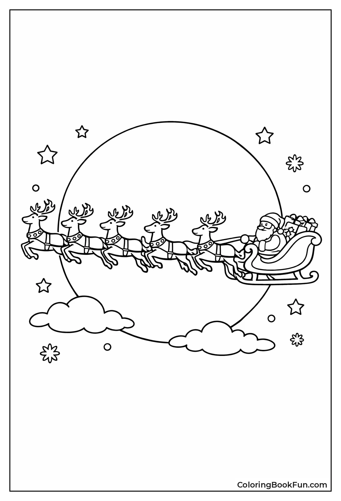 Reindeer over Full Moon Silhouette