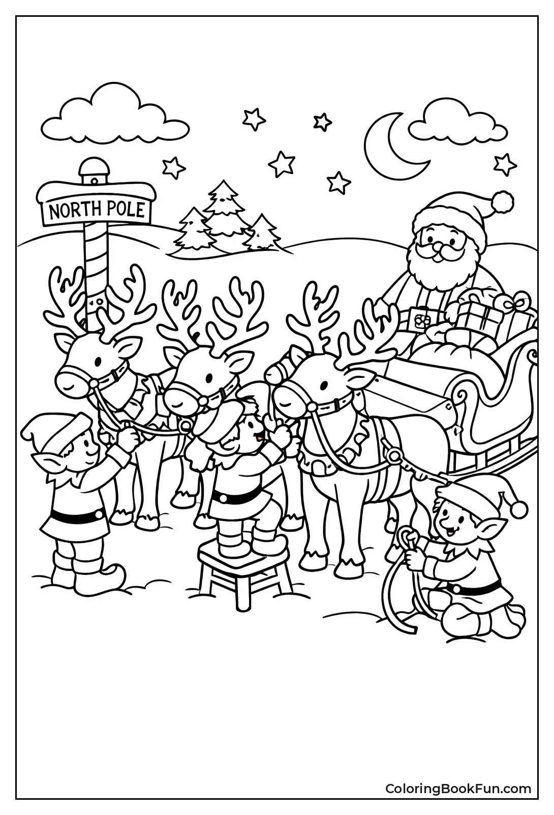 Elves Harnessing Reindeer Team