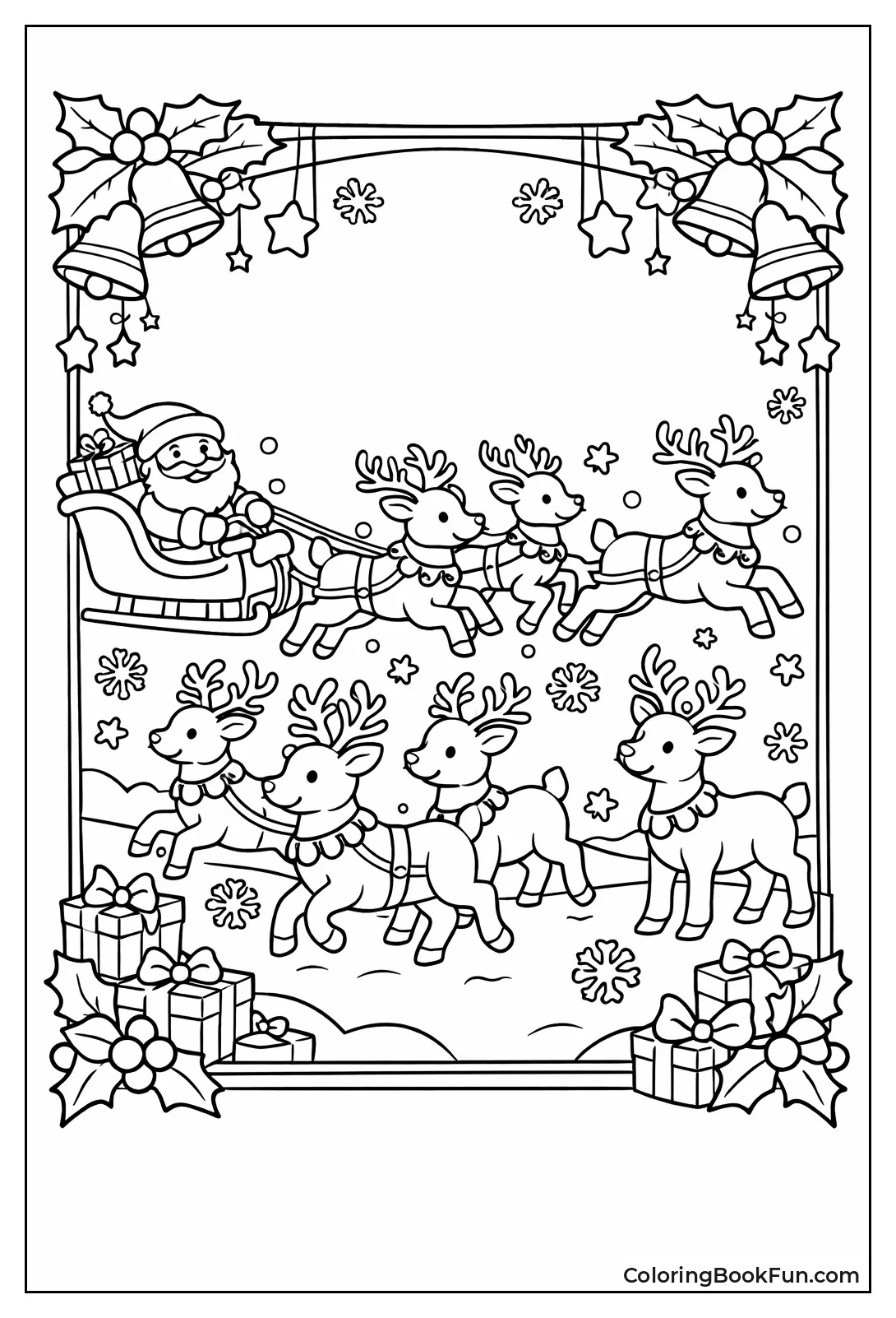 Reindeer Bells Frame Border