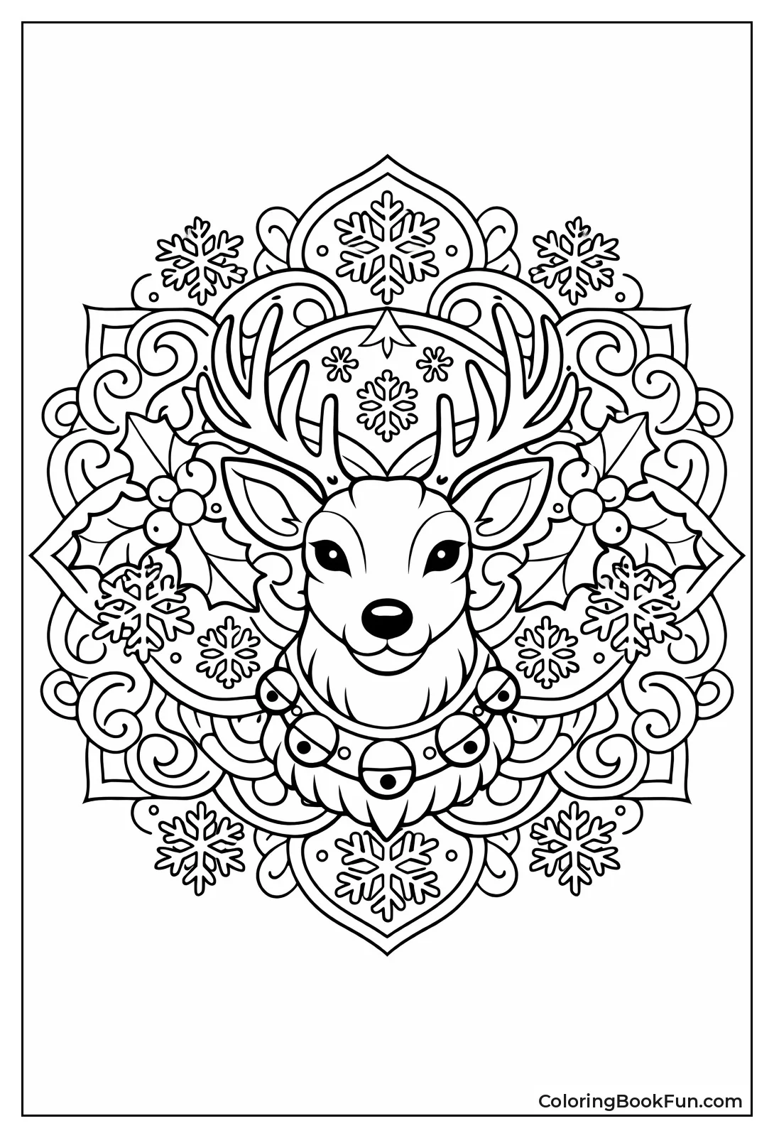 Reindeer Head Mandala Design