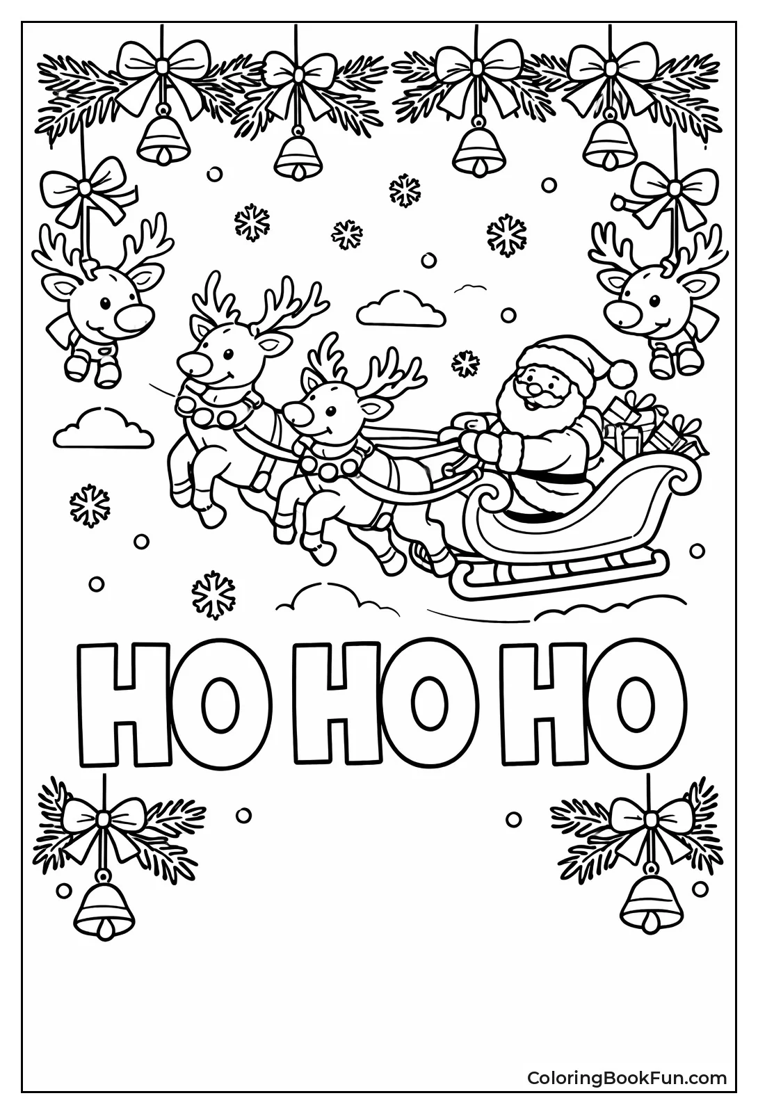 Border of Hanging Reindeer Ornaments