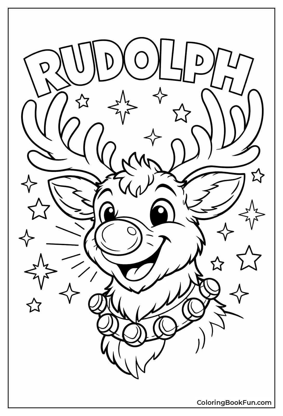 Smiling Rudolph with Glowing Nose