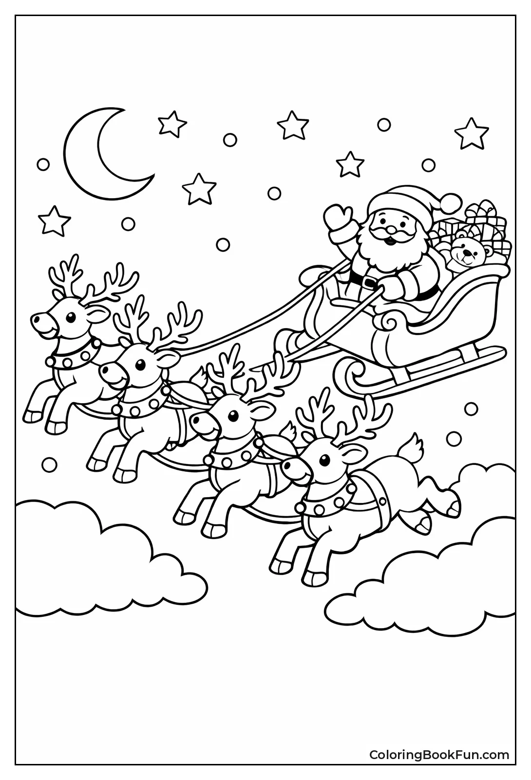 Reindeer Pulling Santa's Sleigh
