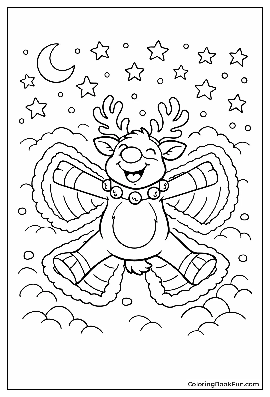 Reindeer Making Snow Angel