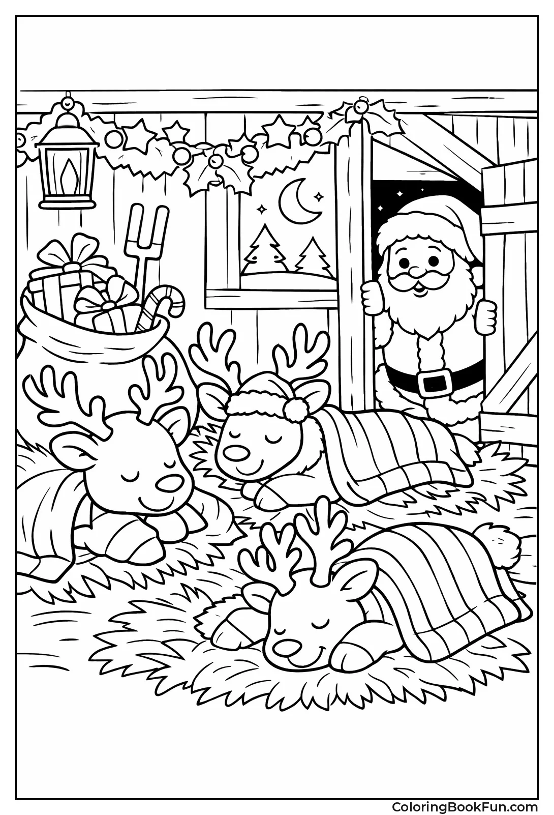 Reindeer Rest in Barn