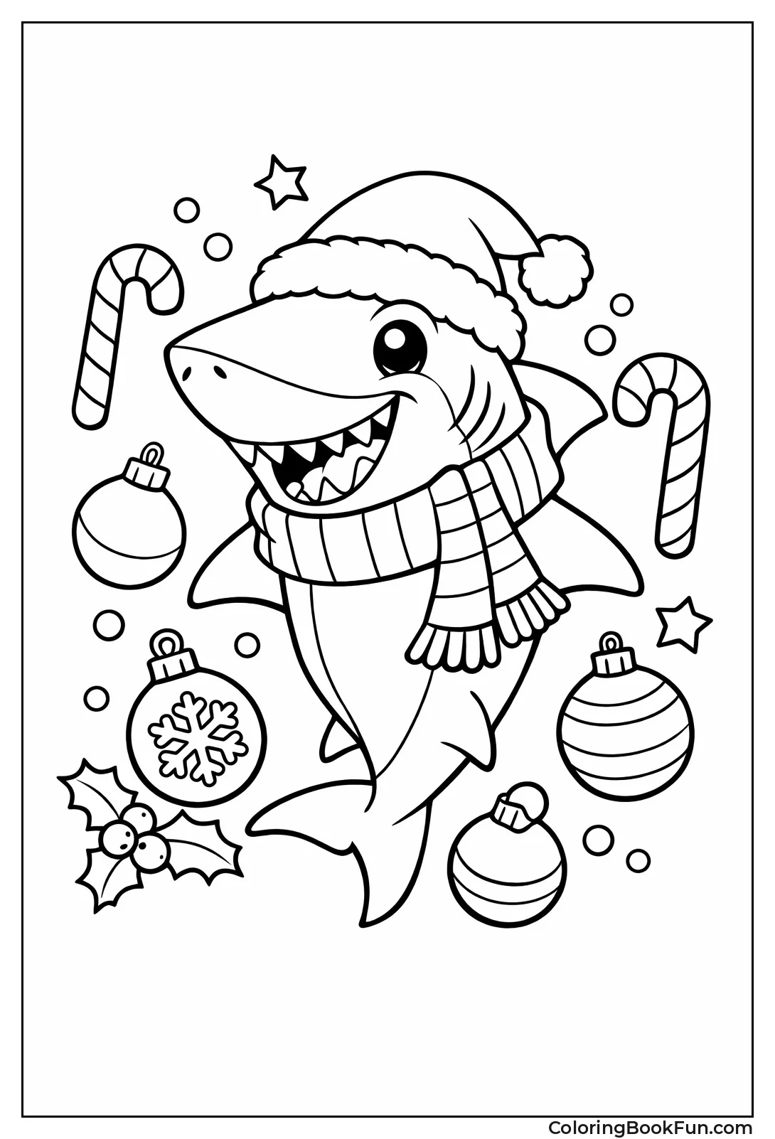 Christmas Shark in Santa Hat