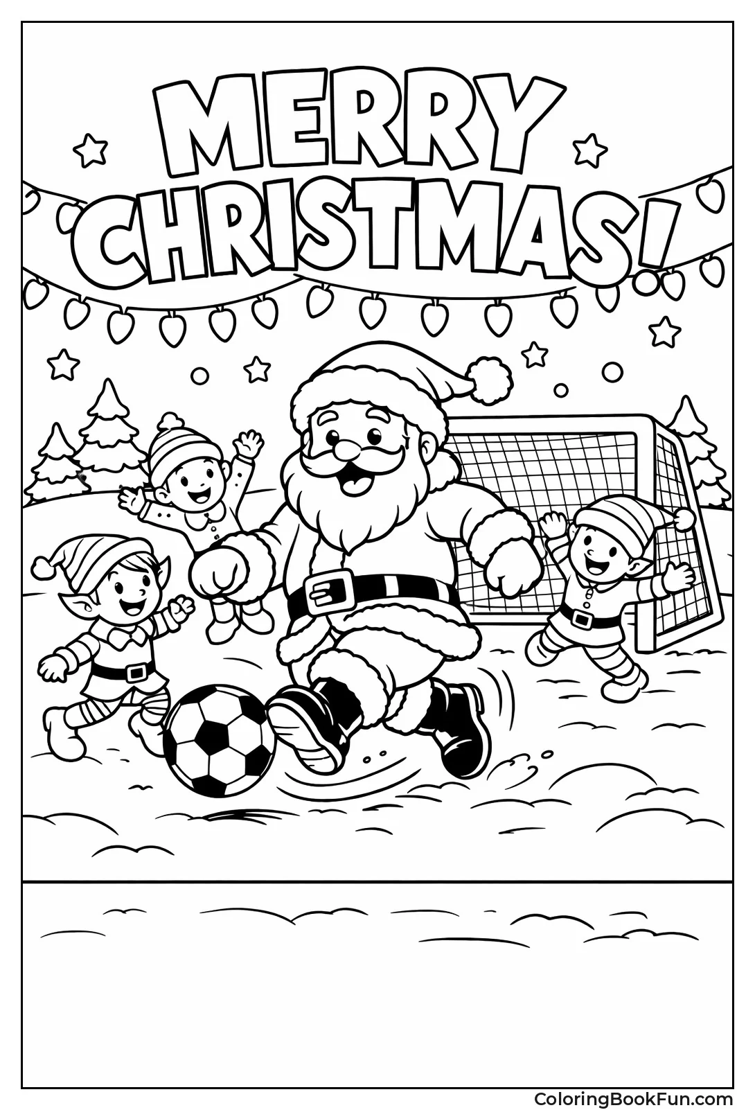 Santa Kicking Snowy Ball