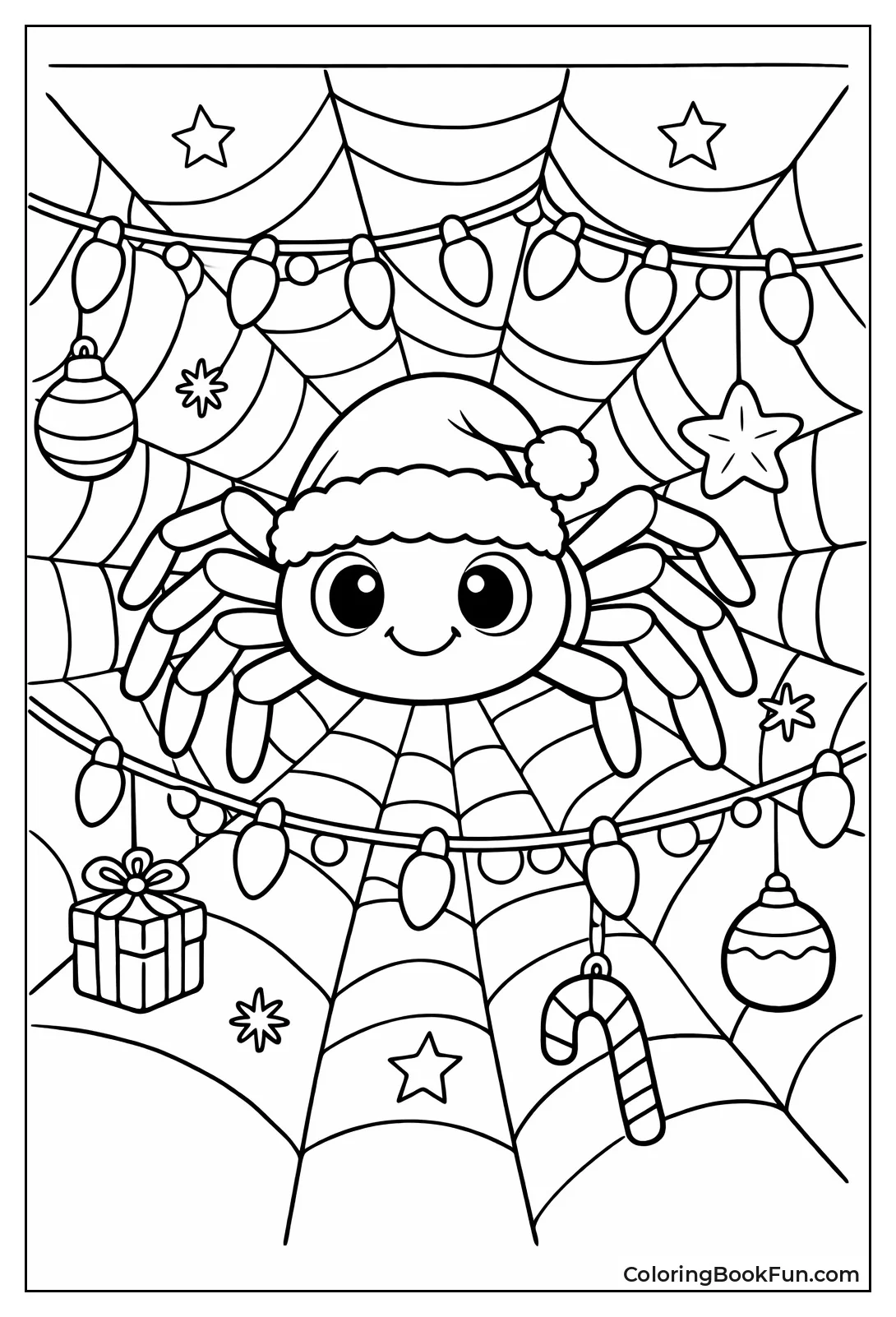 Christmas Spider Weaves Holiday Lights