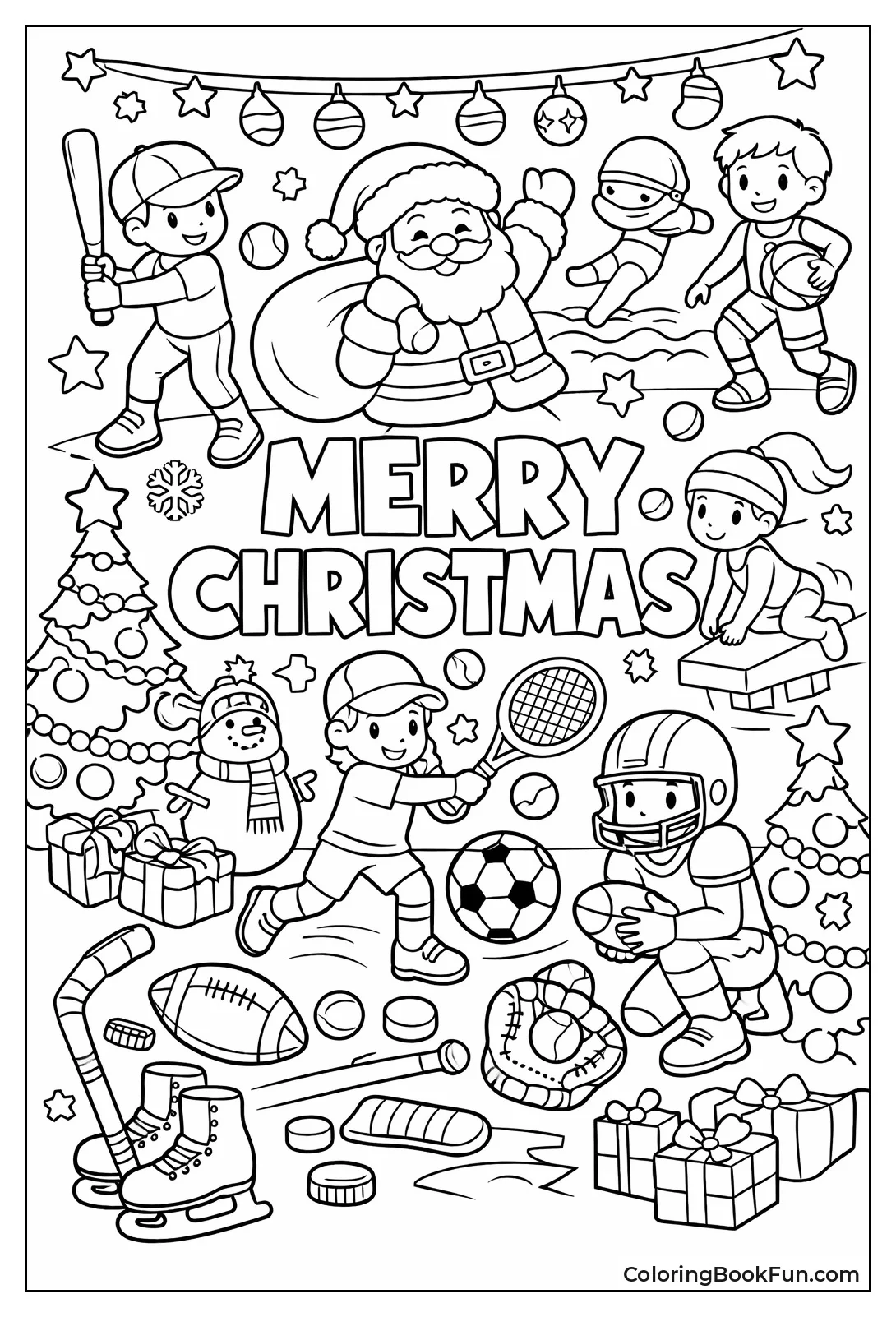 Santa Plays Sports with Elves