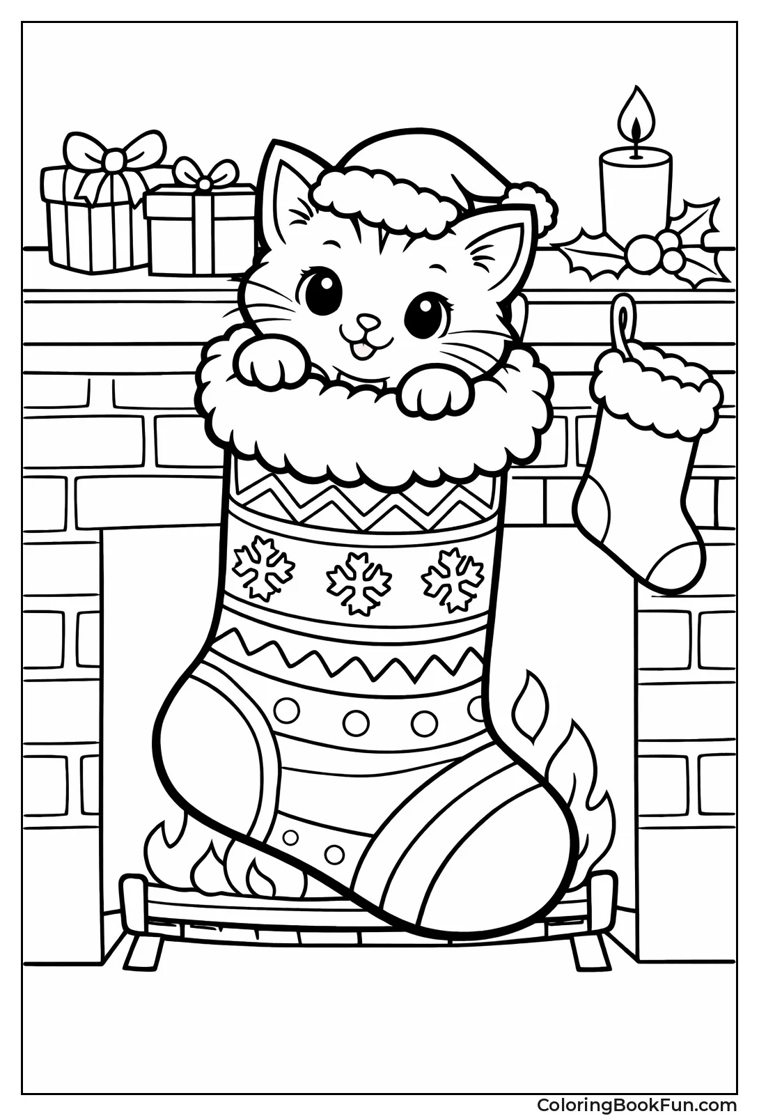 Kitten in Christmas Stocking