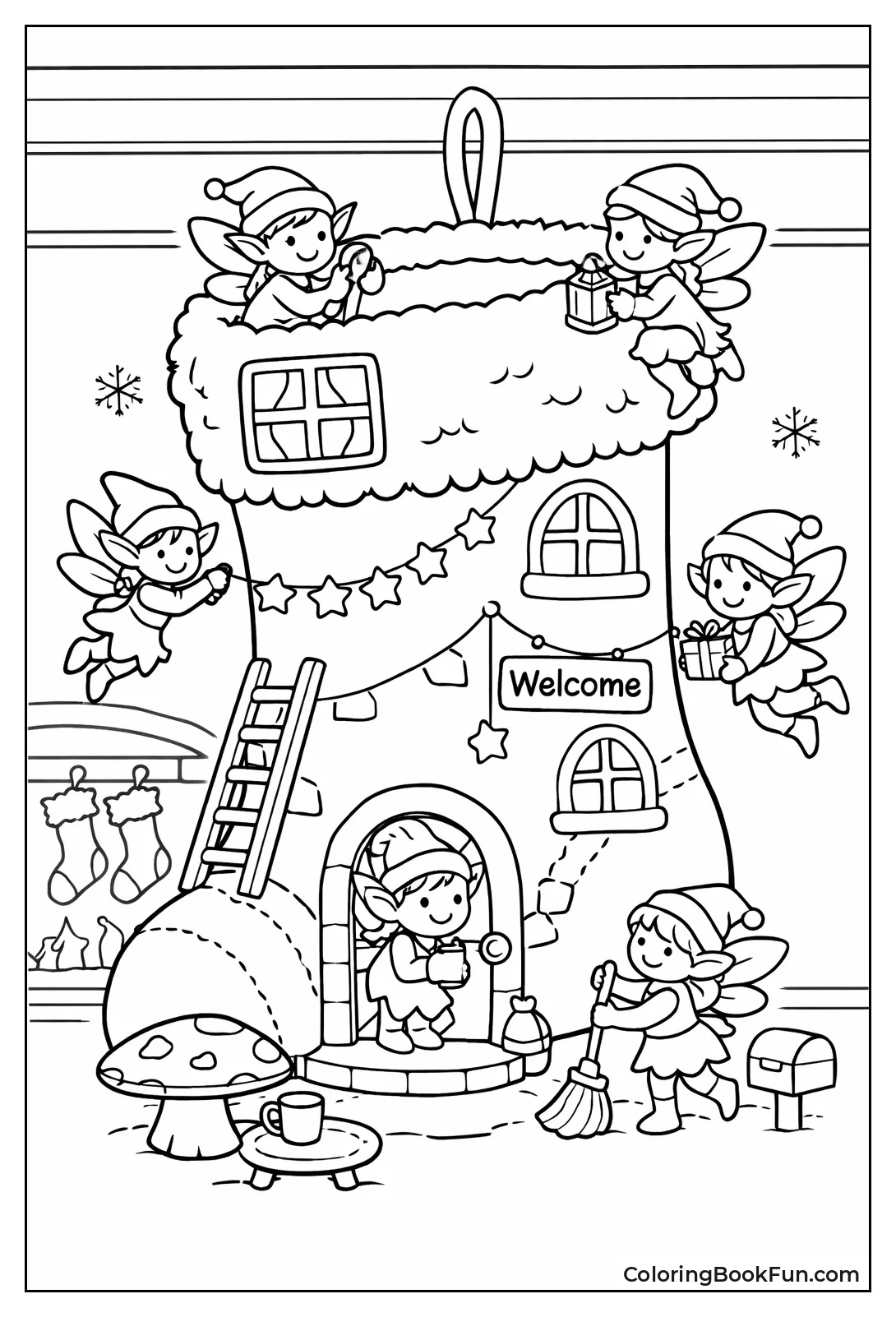 Fairies Home in Stocking