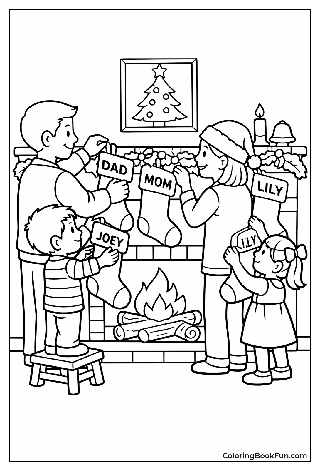 Family Hanging Mantel Stockings