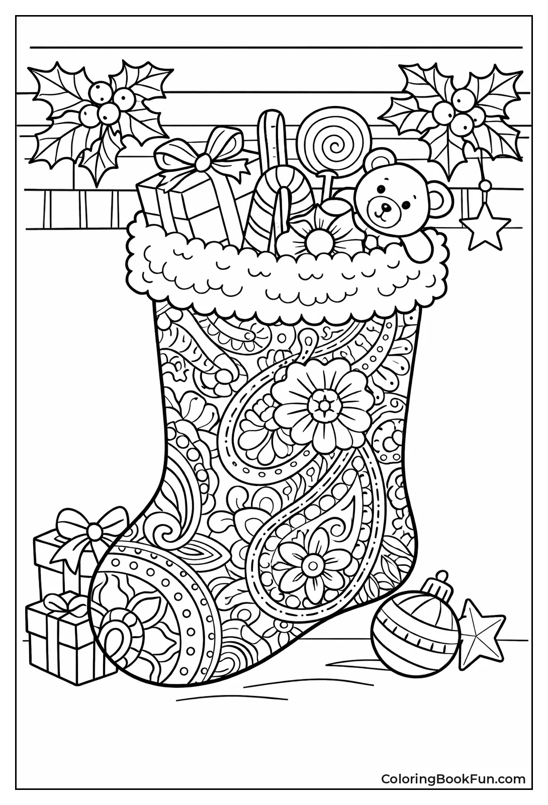 Floral Paisley Print Stocking