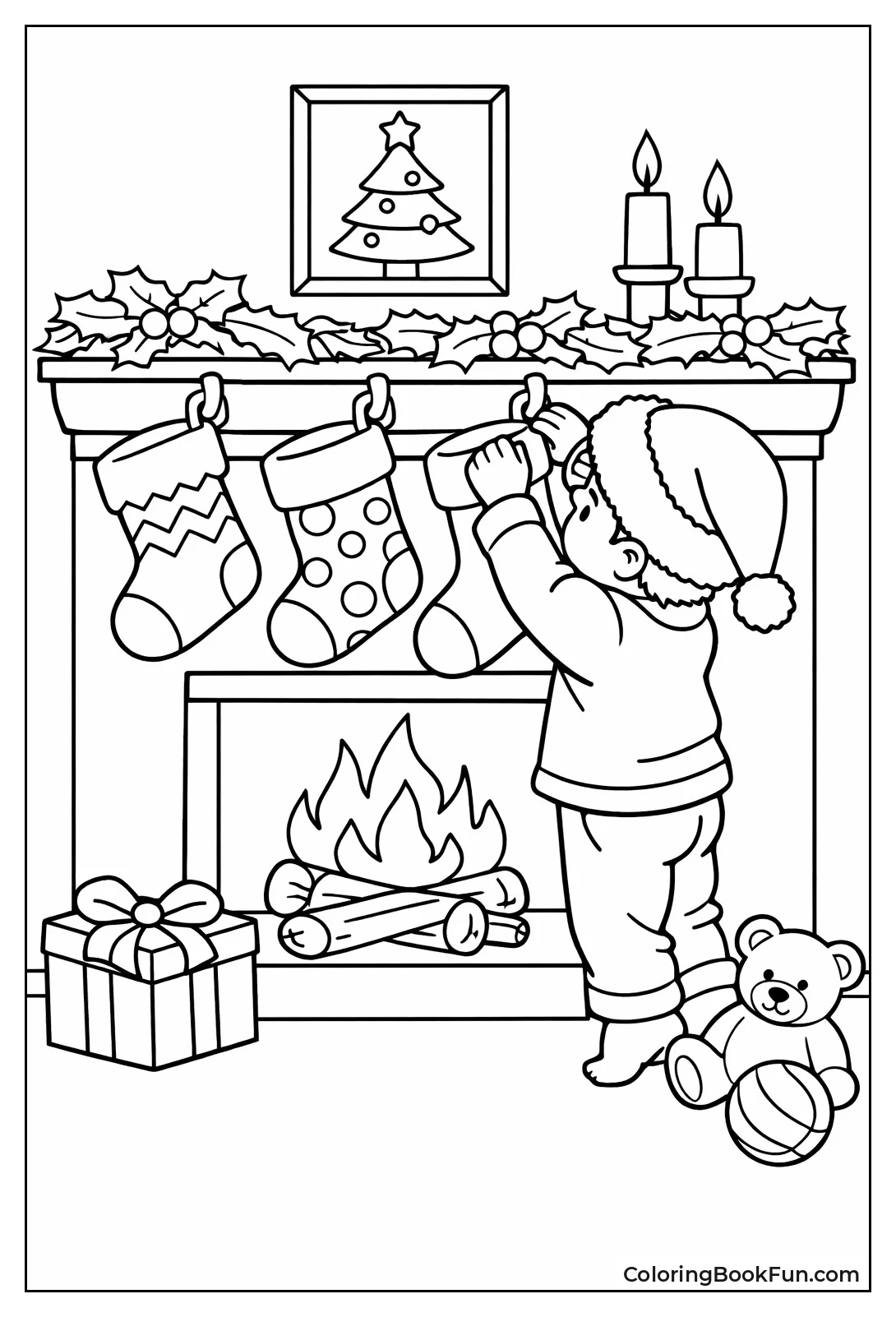 Child Hangs Stocking High