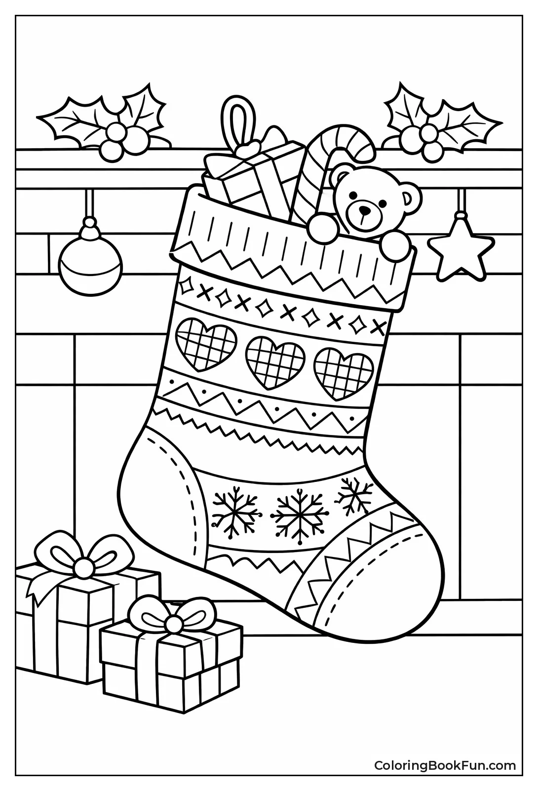 Scandinavian Woven Heart Stocking