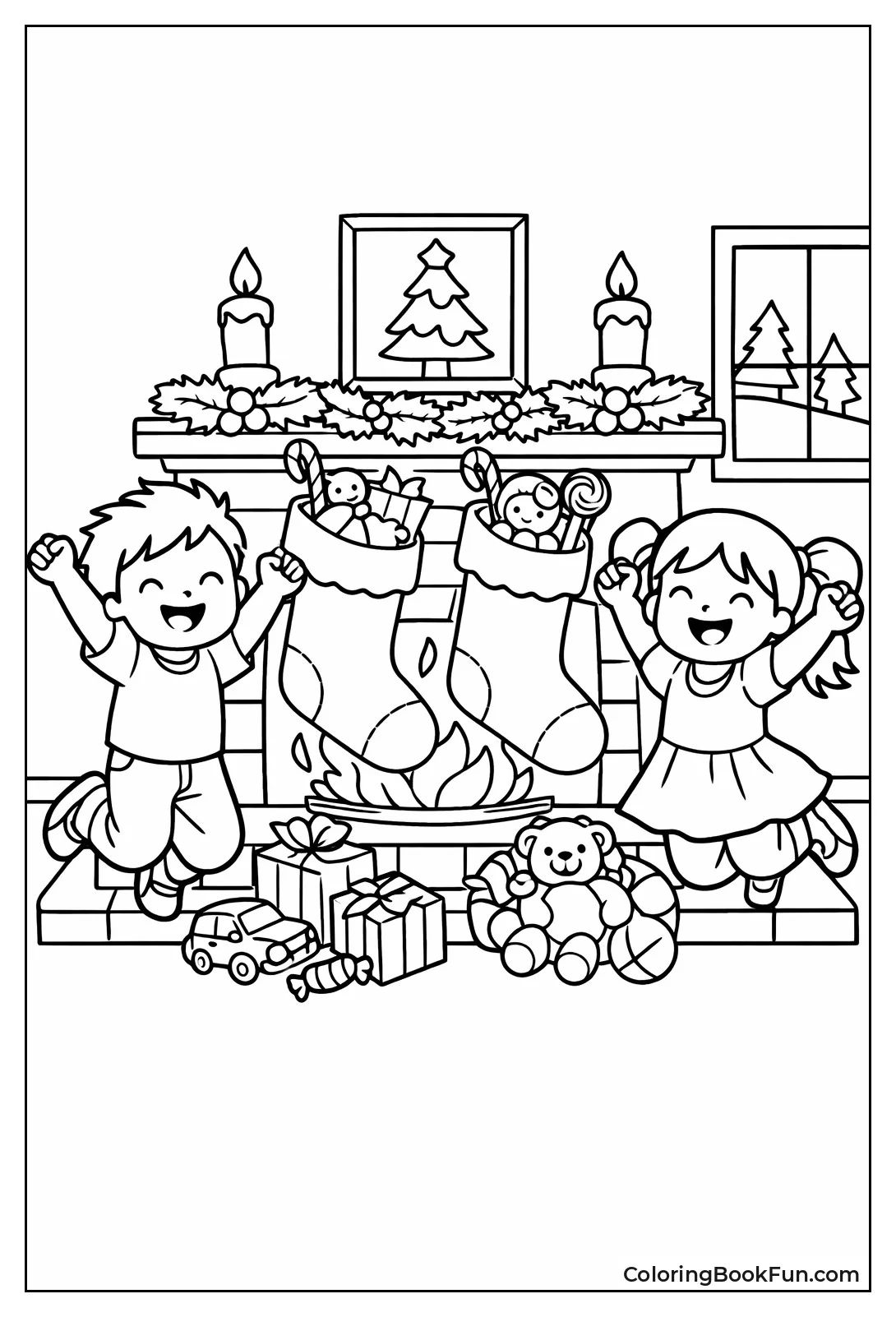 Kids Jump by Stockings