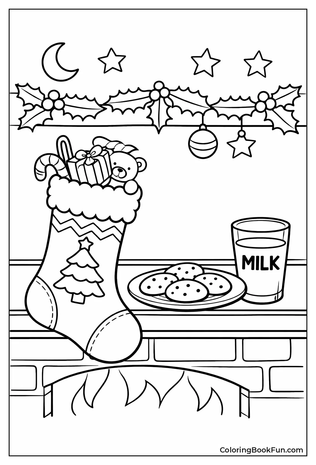 Stocking with Milk Cookies