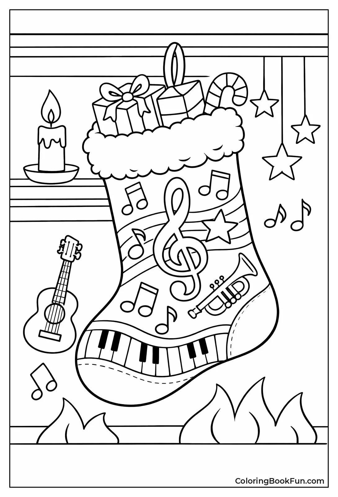 Musical Notes Decorate Stocking
