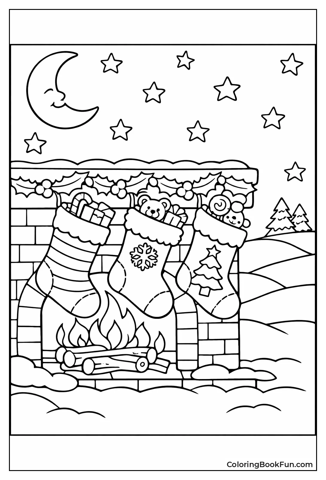 Chimney Stockings Starry Night