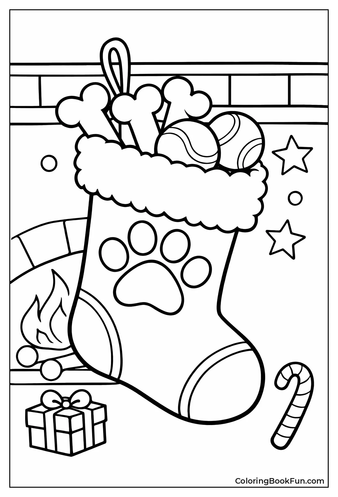 Puppy Paw Print Stocking