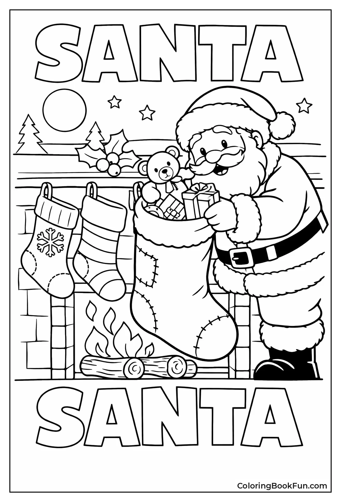 Santa Filling Nighttime Stocking