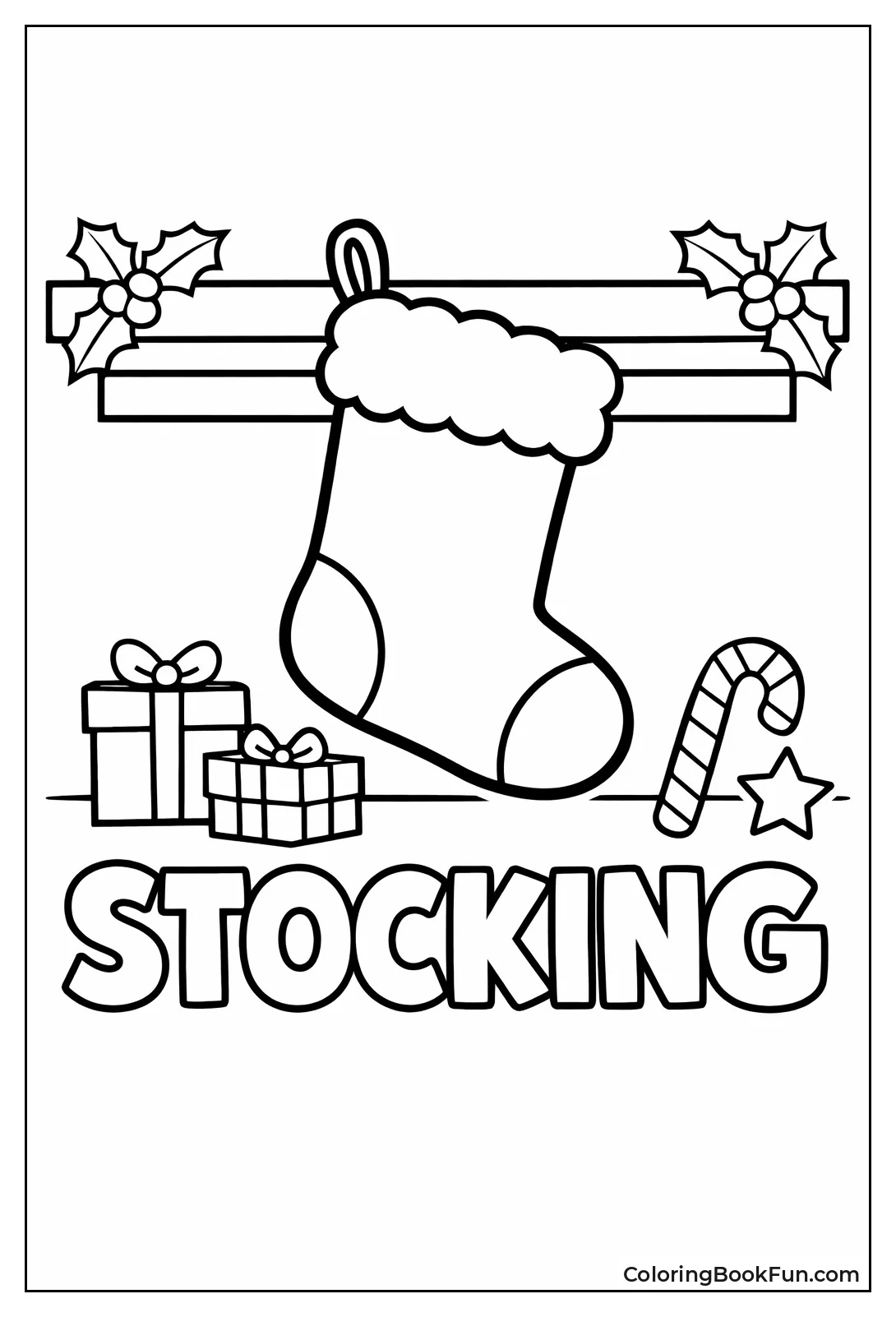 Simple Preschool Stocking Outline