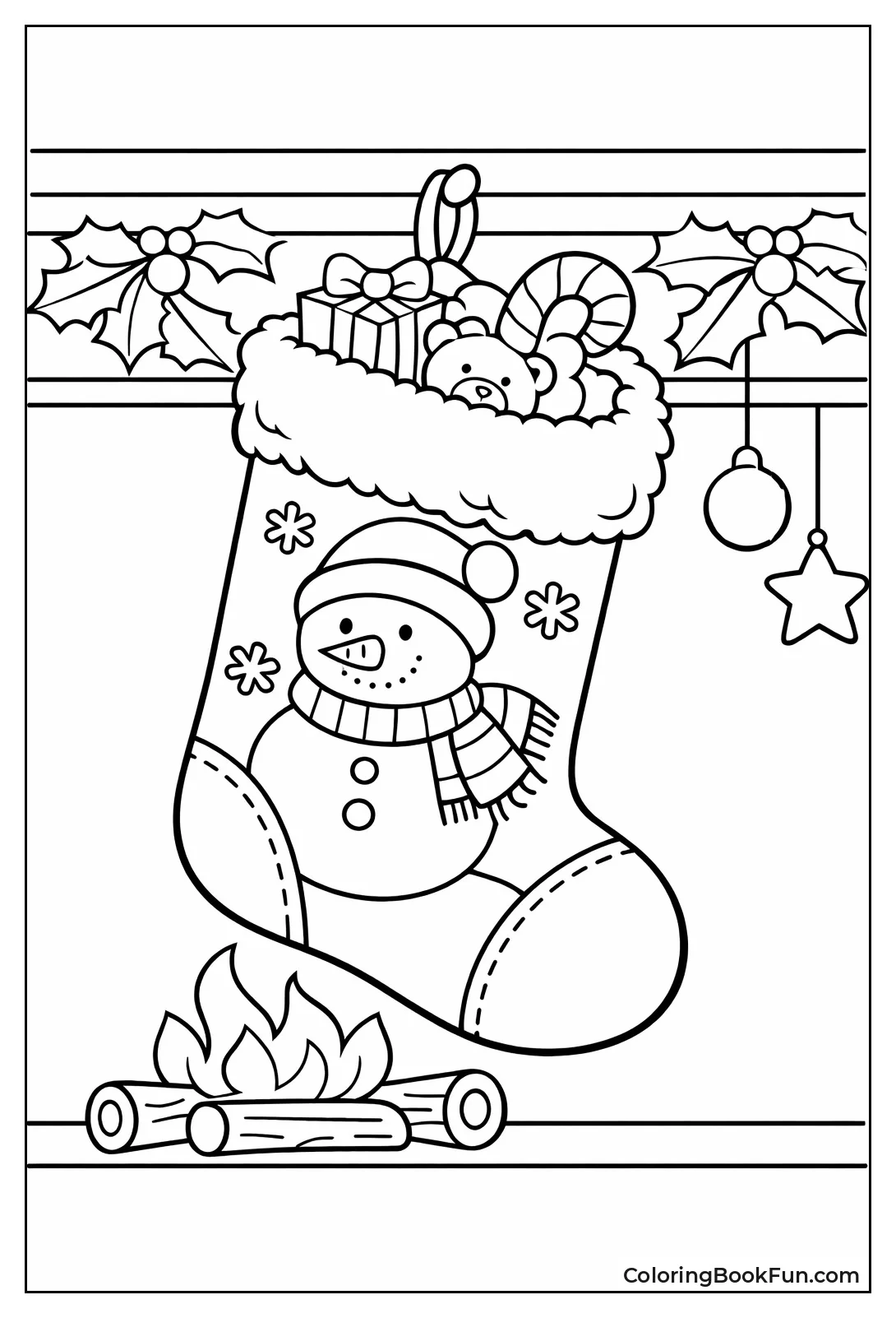 Snowman Applique on Stocking