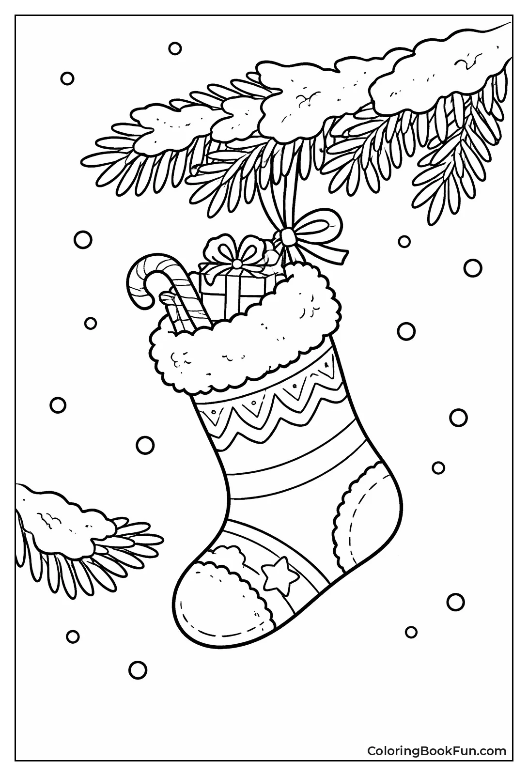 Snowy Branch Hanging Stocking