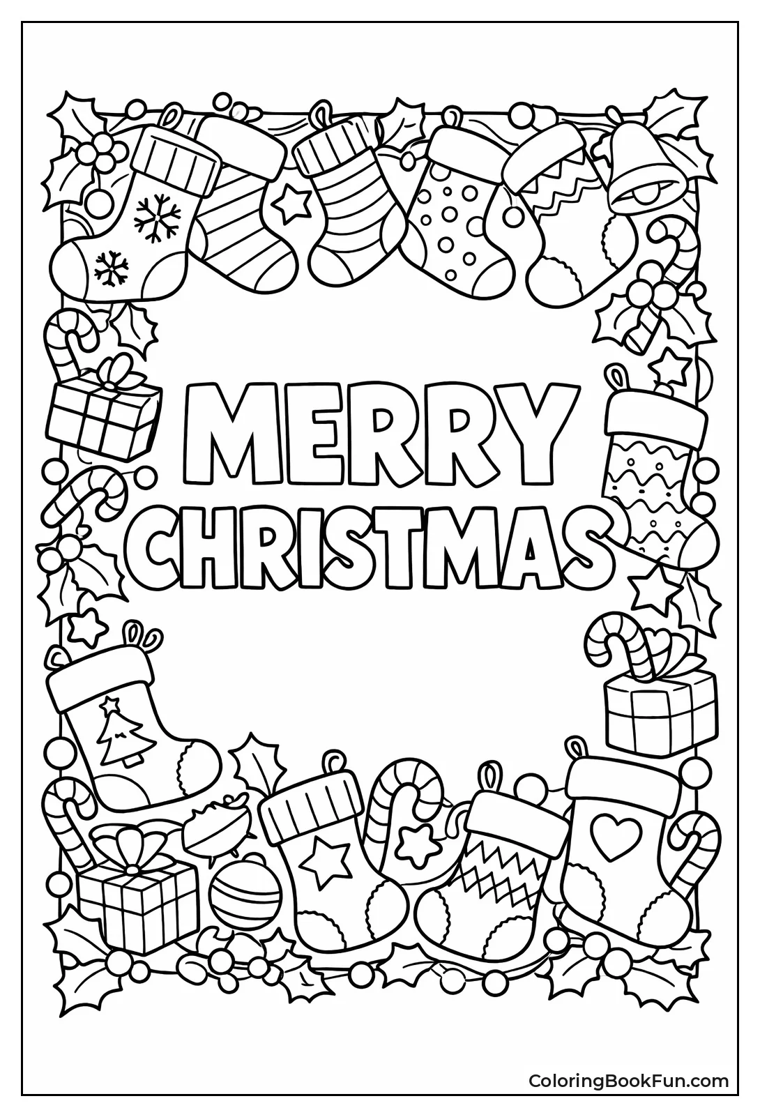 Stocking Border Holiday Frame