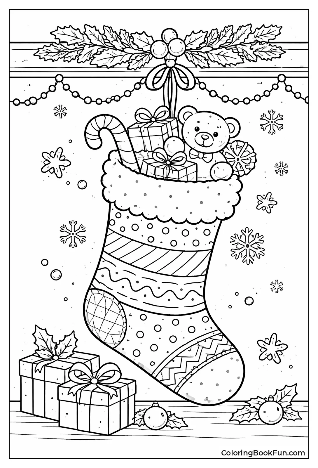 Striped Whimsical Pattern Stocking