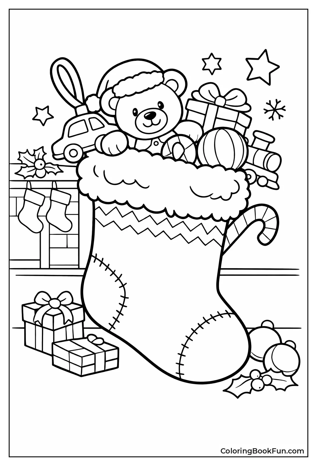 Toys Overflowing from Stocking