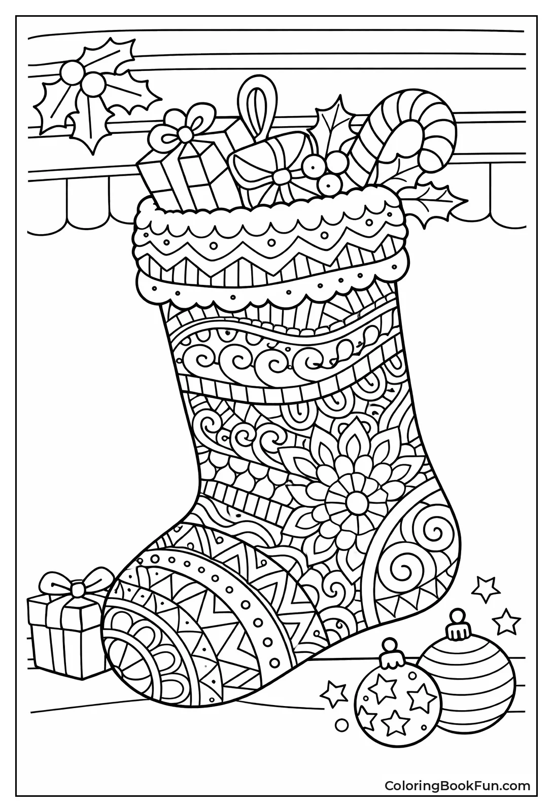 Zentangle Swirl Pattern Stocking