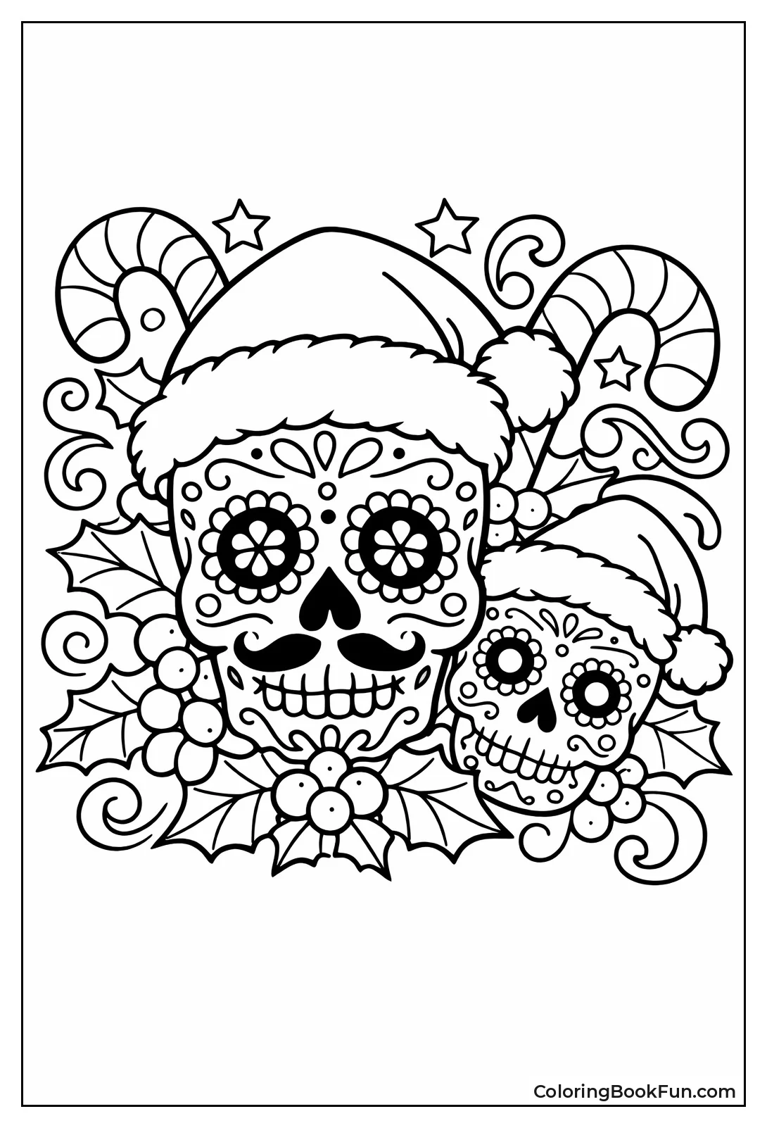 Christmas Santa Sugar Skull