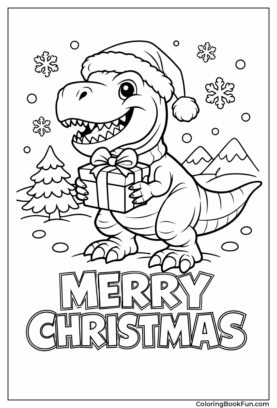 Christmas T-Rex with Gifts