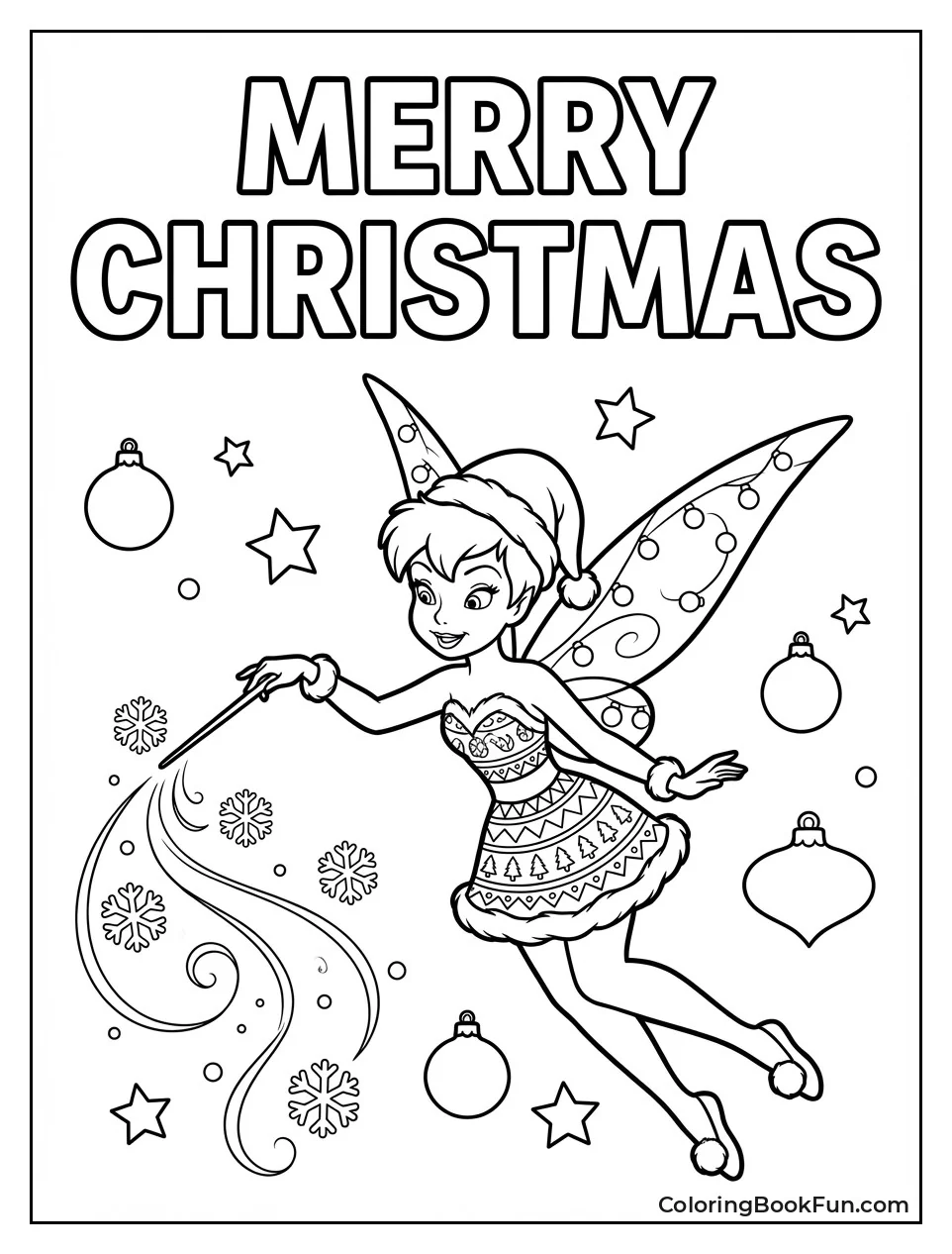 Christmas Tinkerbell with Snowflakes