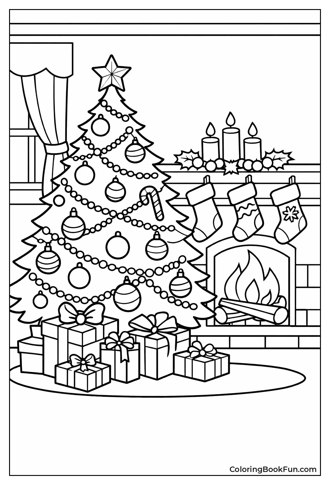 Tree by Warm Fireplace