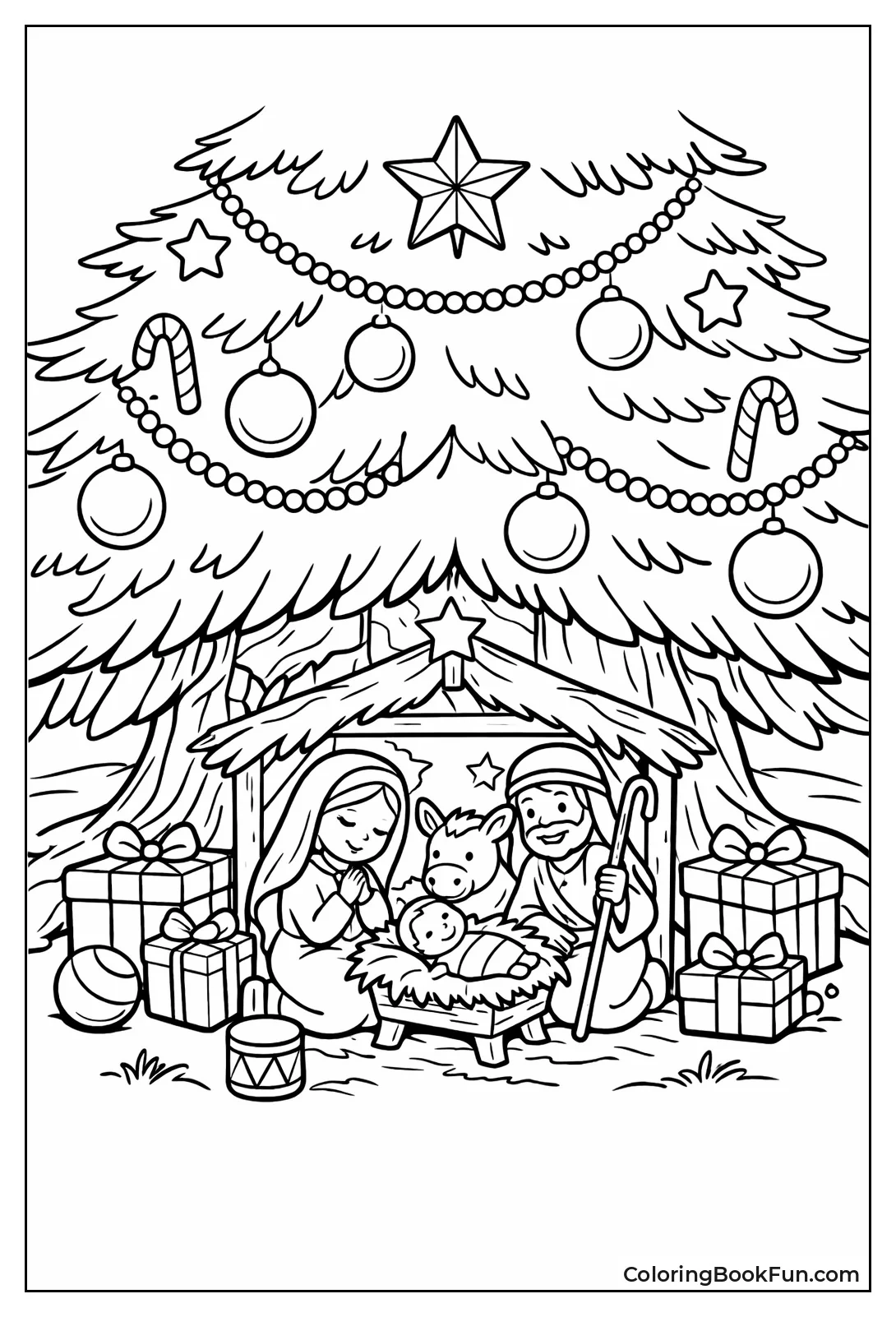 Nativity under Tree Boughs