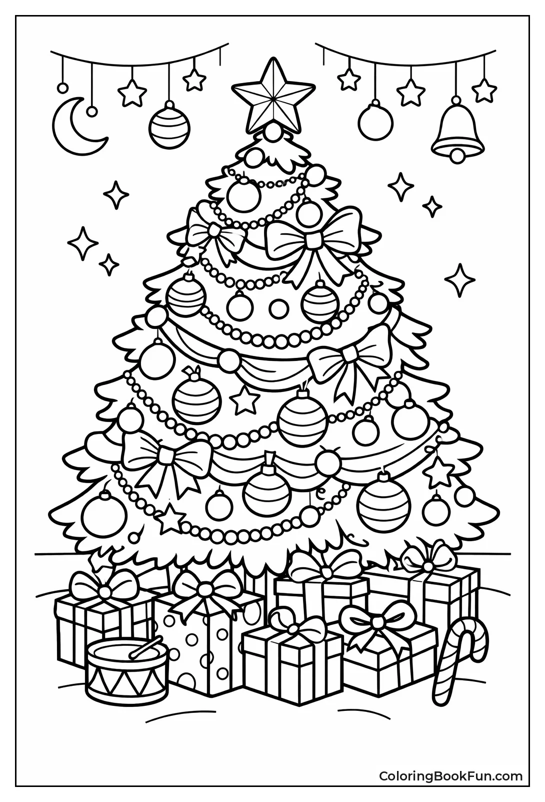 Tree Full of Round Ornaments