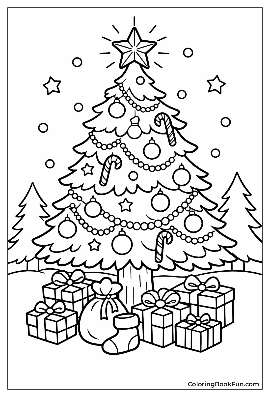 Tall Tree with Glowing Star