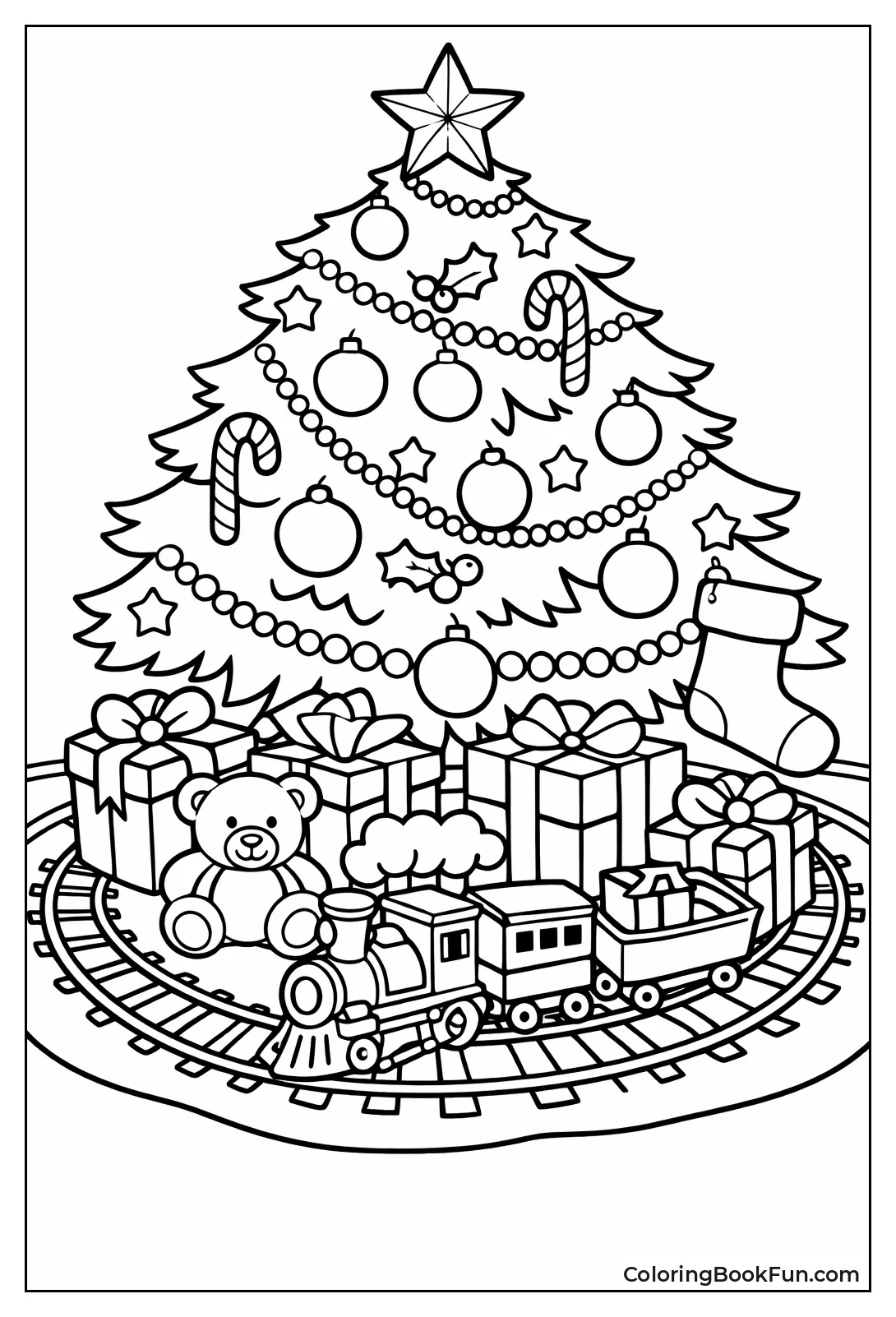 Toy Train Around Tree