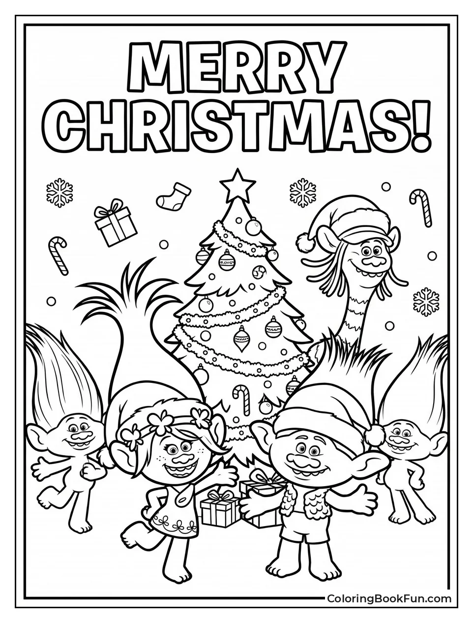 Christmas Trolls in Santa Hats